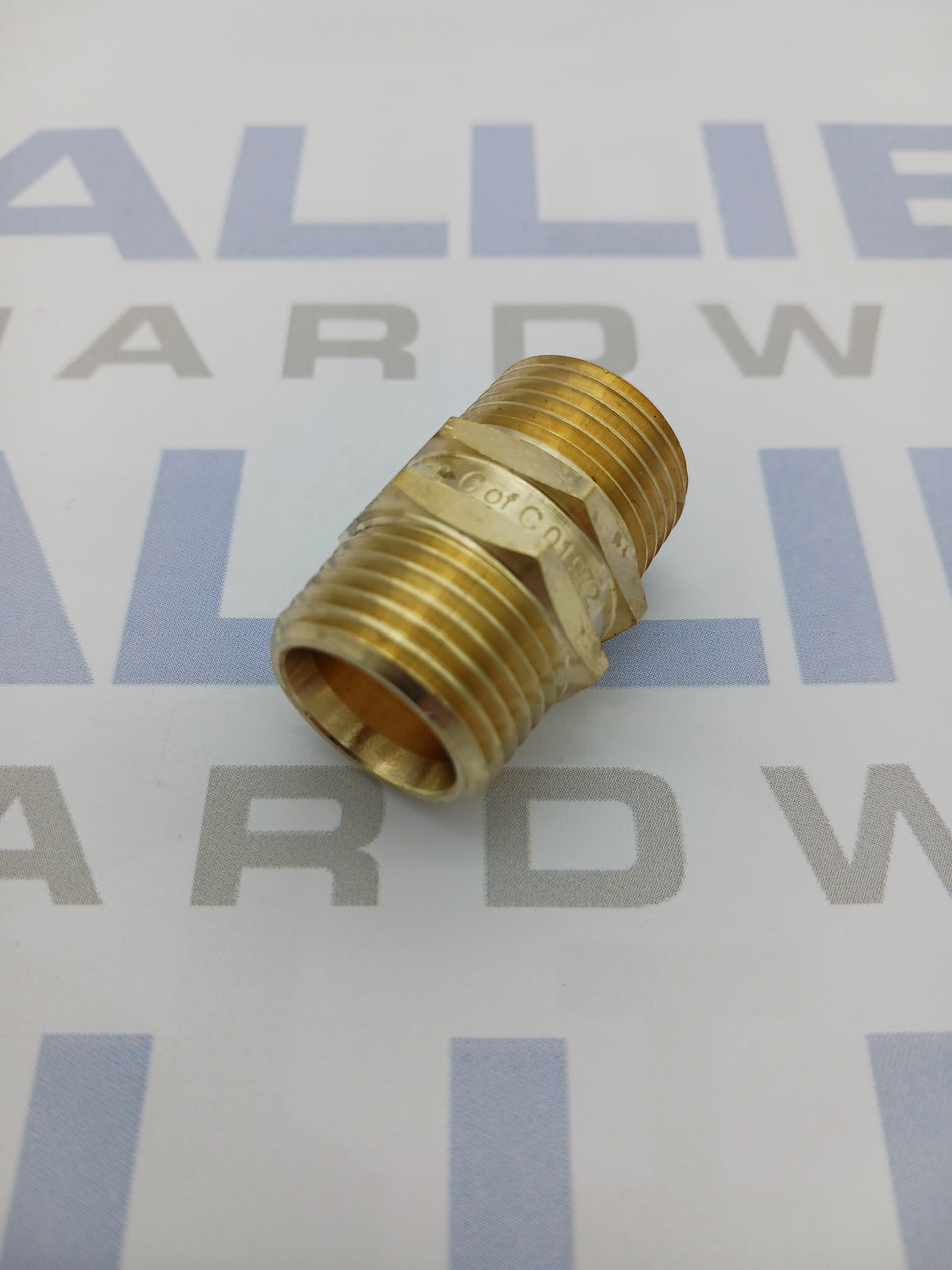 HEX NIPPLE BRASS 15MM