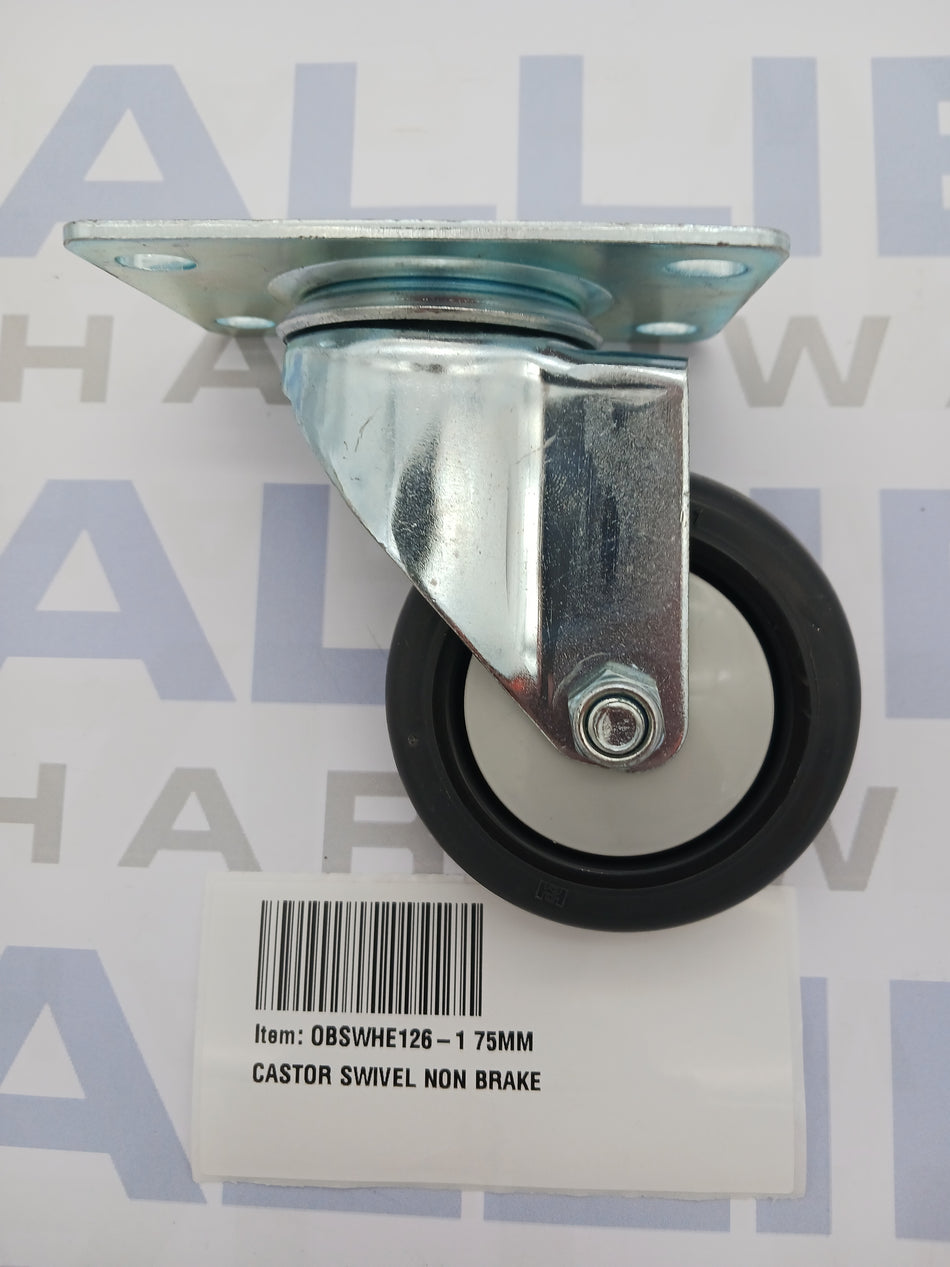 75MM CASTOR SWIVEL NON BRAKE
