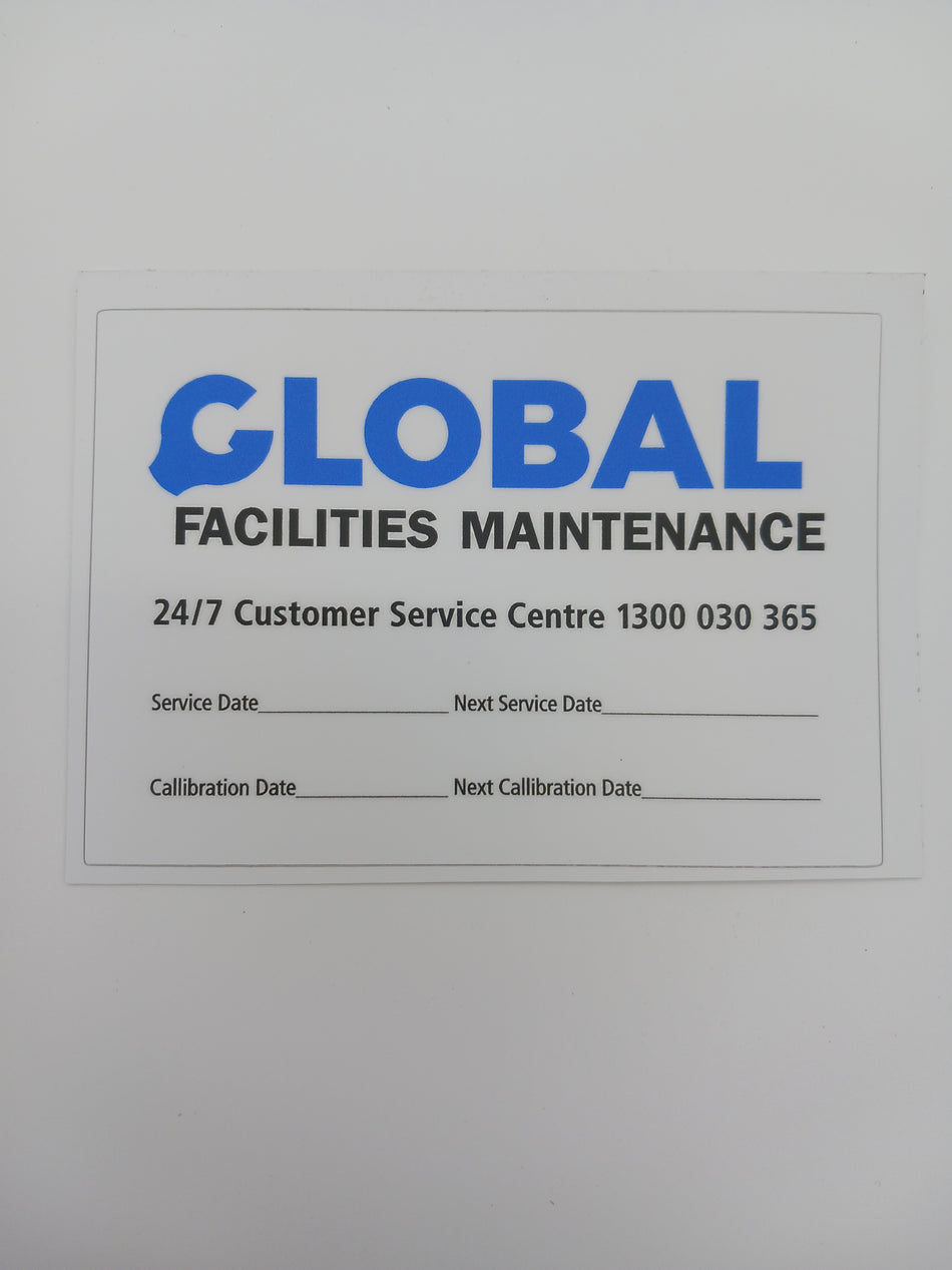GFM SERVICE-CALIBRATION STICKER