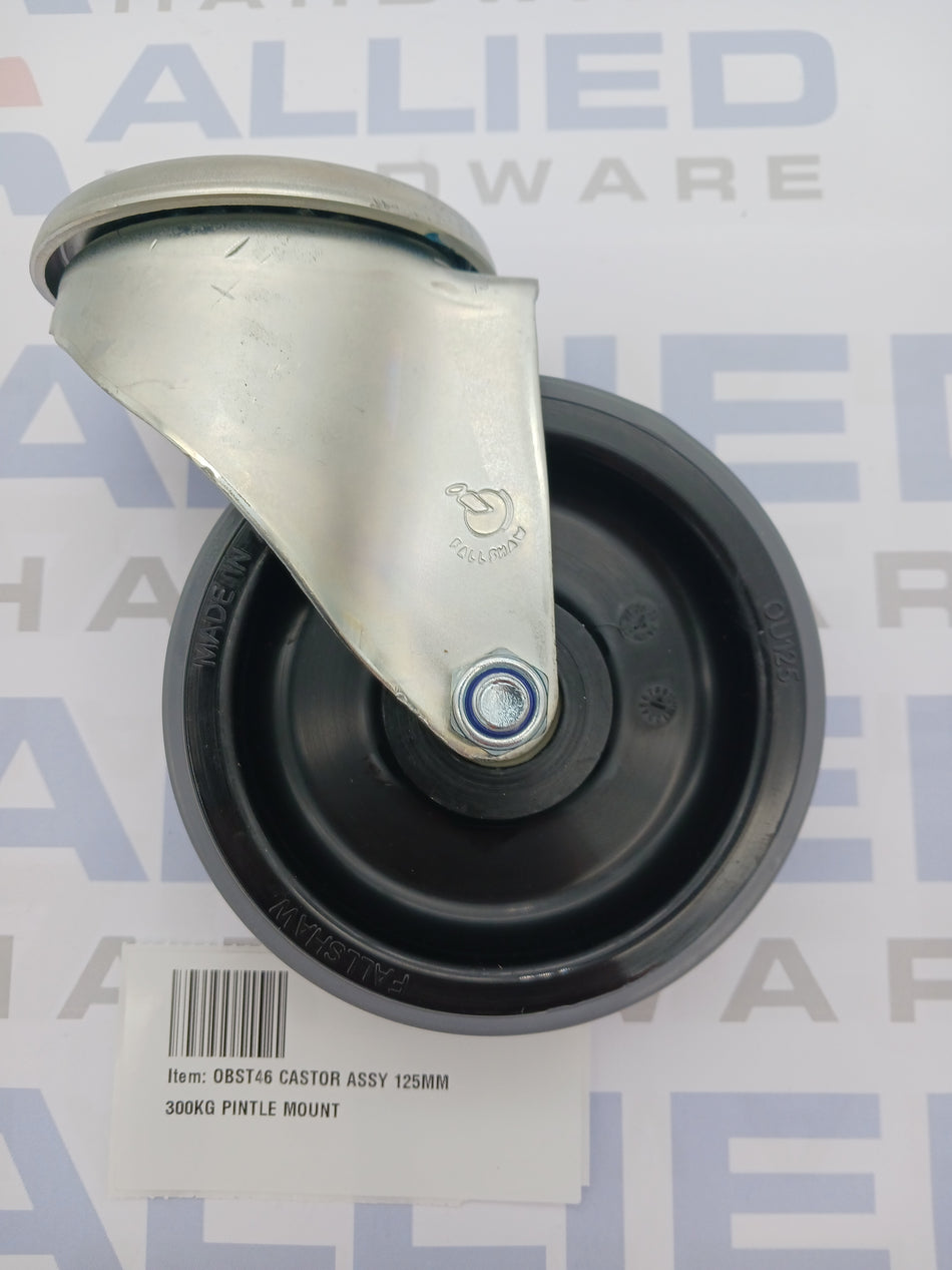 CASTOR ASSY 125MM 300KG PINTLE MOUNT