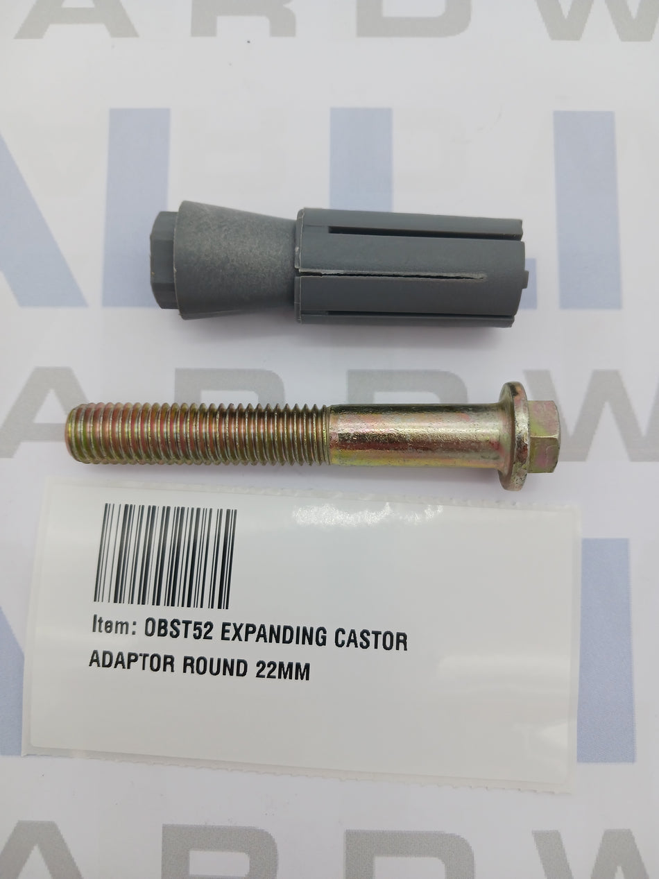 EXPANDING CASTOR ADAPTOR ROUND 22MM