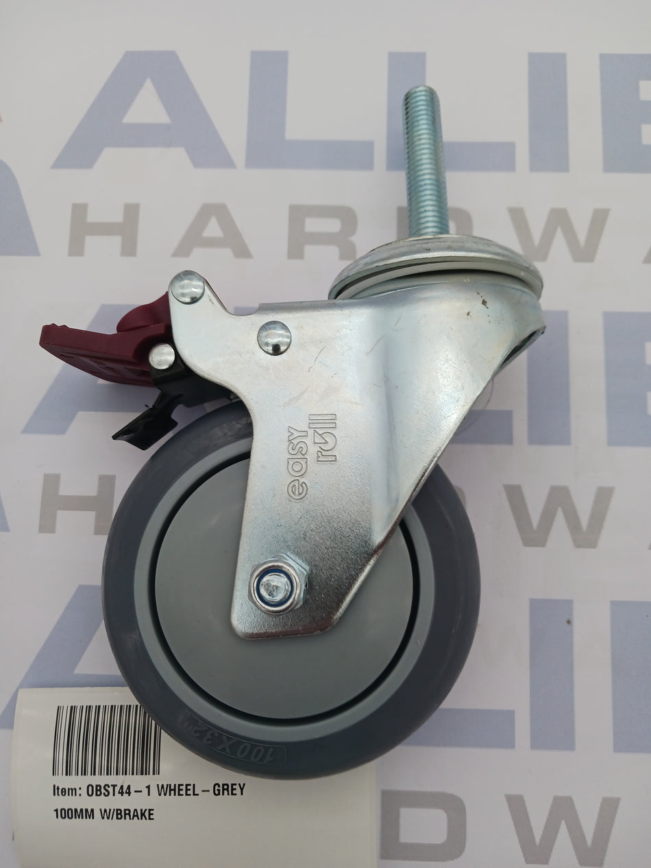 WHEEL-GREY 100MM W/BRAKE
