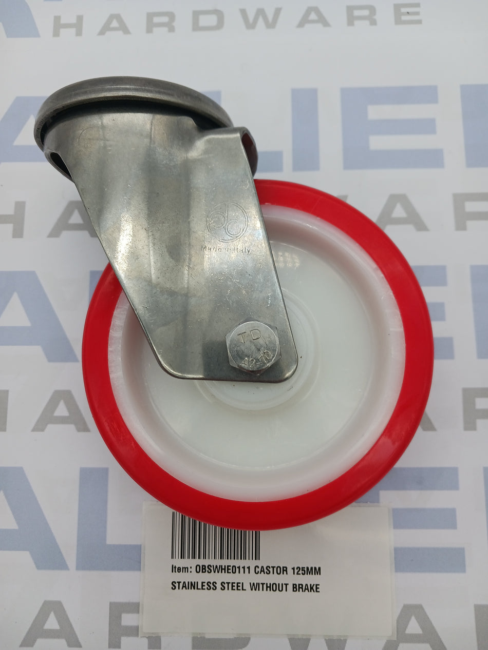 CASTOR 125MM STAINLESS STEEL WITHOUT BRAKE